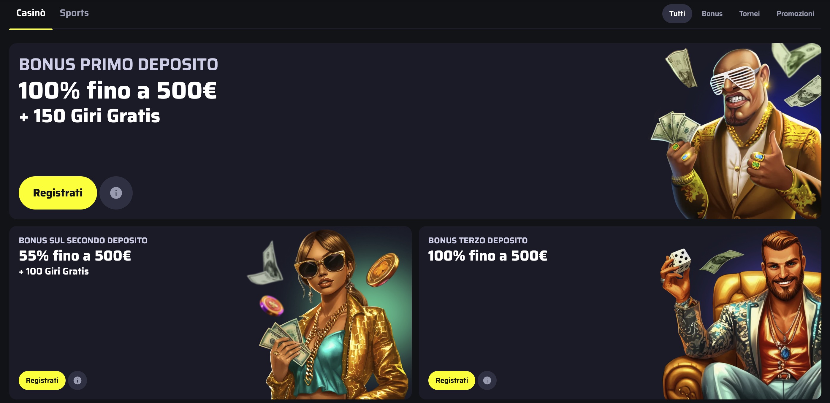Promotions page